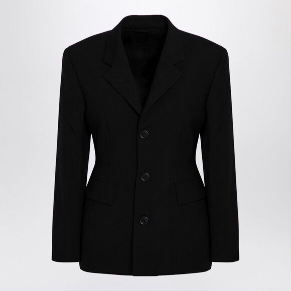 Elegant Black Wool Single-Breasted Jacket - Picture 1 of 2